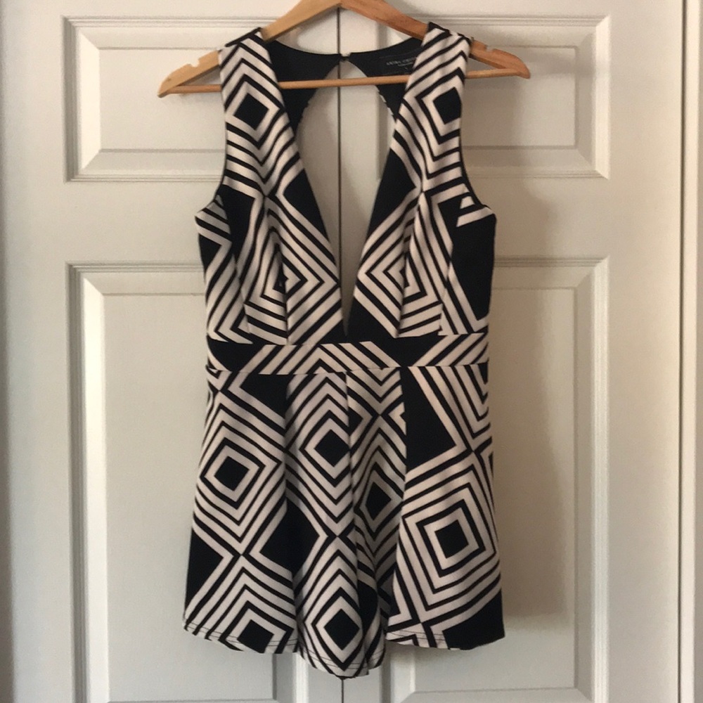 Black and white romper